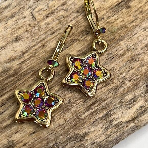 KIRKS FOLLY FREEDOM STAR DANGLE EARRINGS - Picture 2 of 8